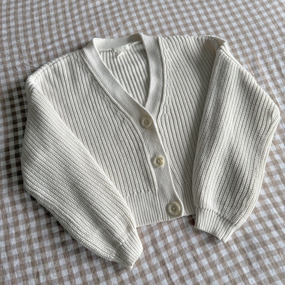 H&M Off-White Cardigan Sweater